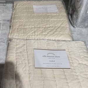 Pottery Barn Silk Channel Sham - Soft Cream